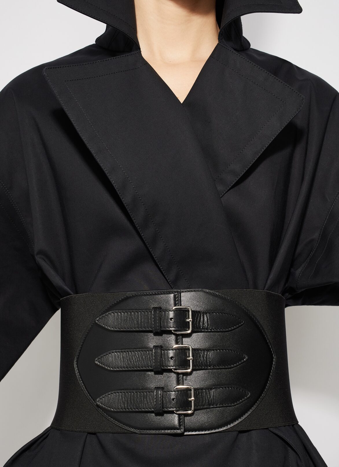 Cotton belted trench ALAÏA BLACK COTTON BELTED TRENCH
